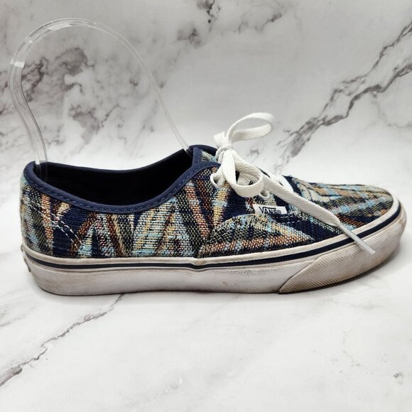 Vans Off The Wall Chevron Blue Multicolor Low Top Sneakers Flats Women's 7 M 5.5 - Picture 1 of 9